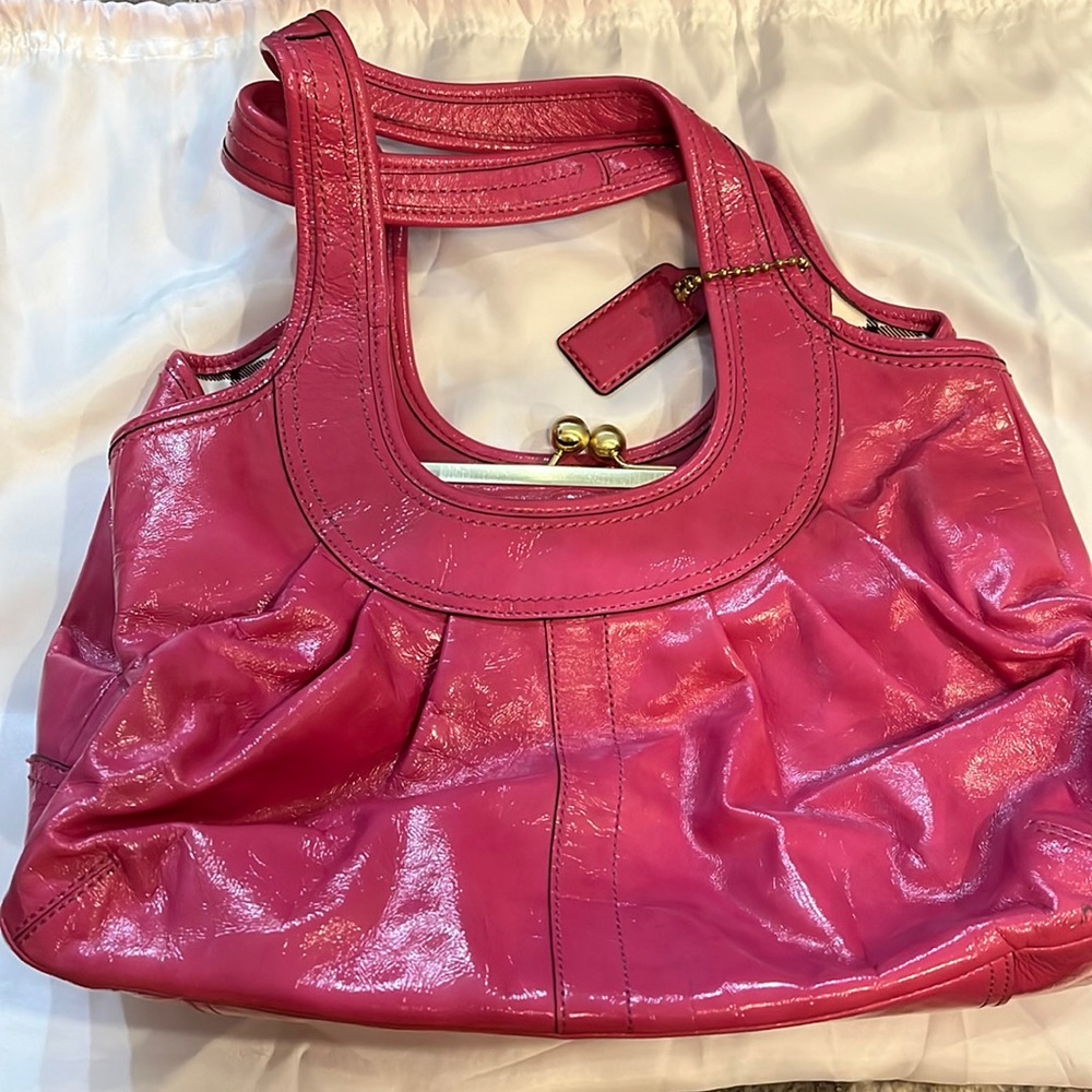 Coach patent leather ergo kisslock satchel